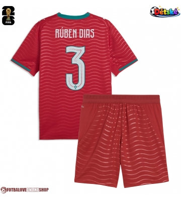 Portugalsko Ruben Dias #3 Domácí dres komplet pro Děti MS 2026 Krátkým Rukávem (+ Krátké kalhoty)